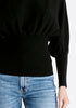 Paisie Balloon Sleeve Knitted Top in Black Close Up